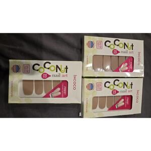 3 New Incoco Coconut Nail Art Applique Nail polish Fashionista Solid Bonus